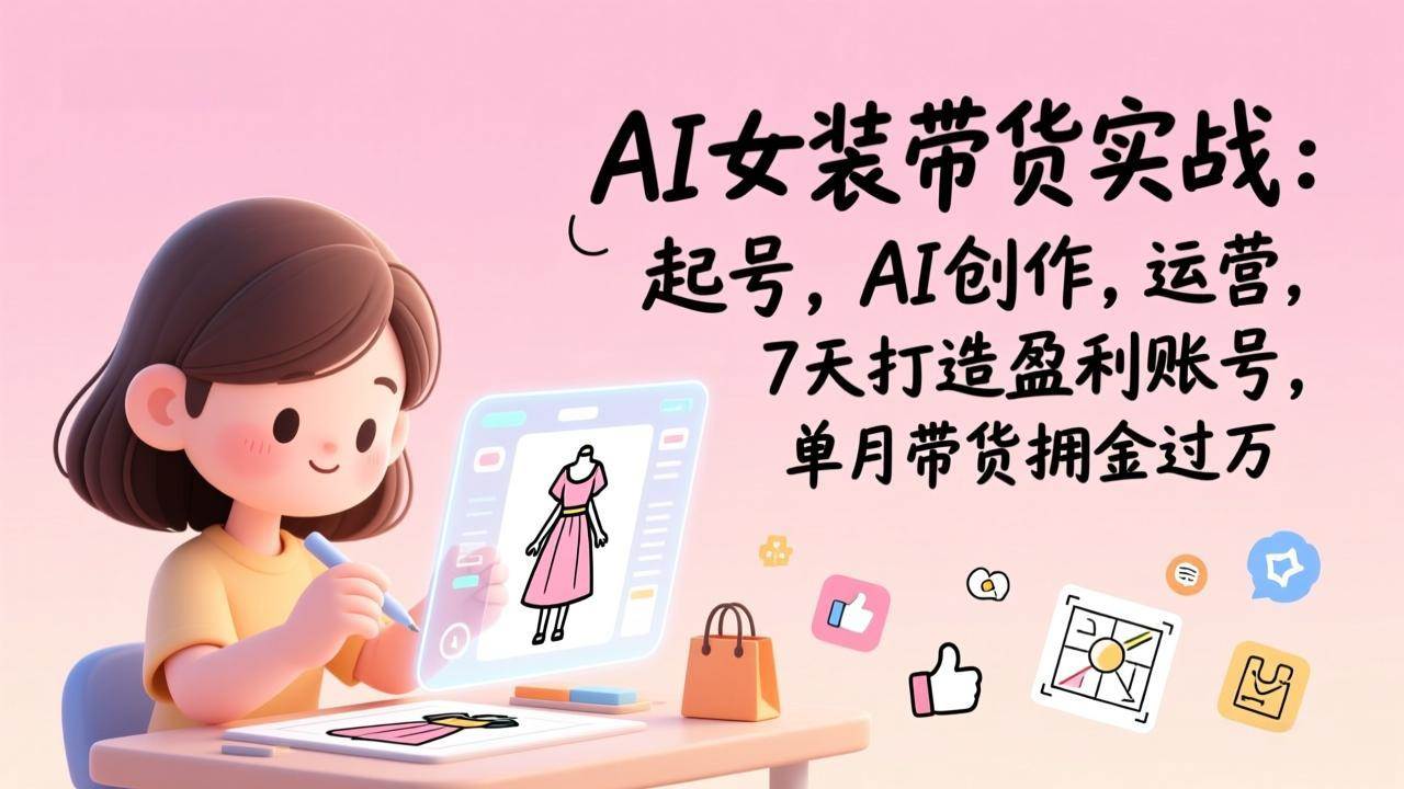 （17088期）AI女装带货实战：起号，AI创作，运营，7天打造盈利账号，单月带货佣金过万_菜菜笔记