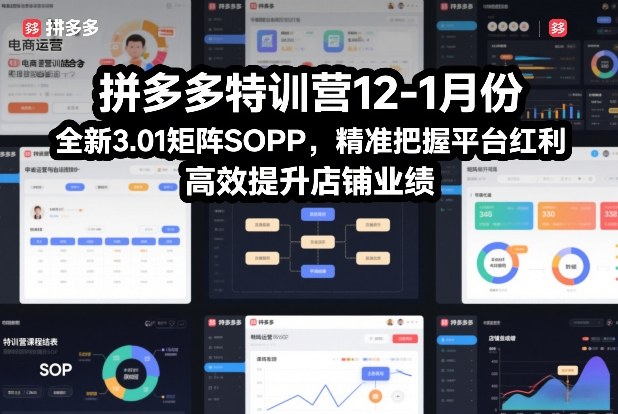 拼多多特训营12-1月份，全新3.01矩阵Sop，精准把握平台红利，高效提升店铺业绩_菜菜笔记
