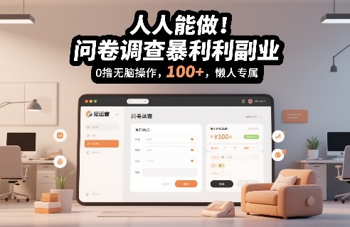 人人能做！问卷调查暴利副业，0撸无脑操作，每天轻松日入100+，懒人专属【揭秘】_菜菜笔记
