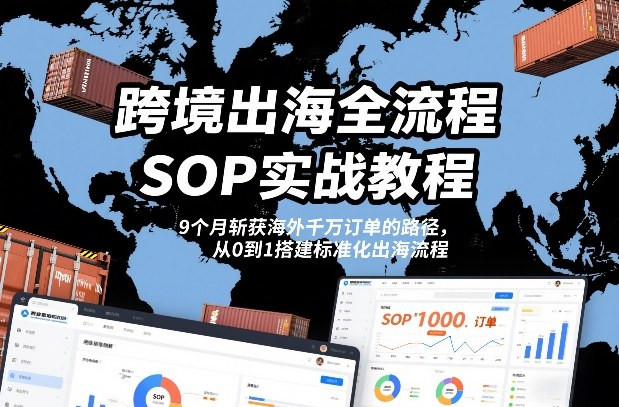 跨境出海全流程全盘托出SOP实战教程，9个月斩获海外千万订单的路径，从0到1搭建标准化出海流程_菜菜笔记