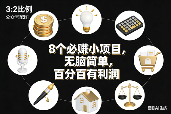 （17101期）8个必赚小项目，无脑简单，百分百有利润，副业首选，日入300+_菜菜笔记