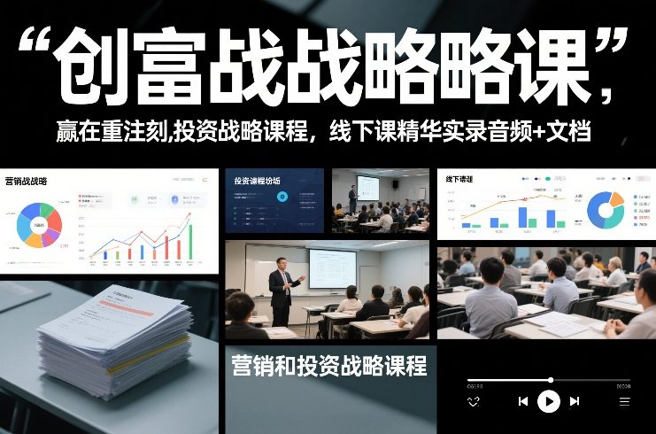 创富战略课，赢在重注时刻，营销和投资战略课程，线下课精华实录音频+文档_菜菜笔记
