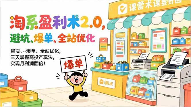 （17127期）淘系盈利术2.0，避坑、爆单、全站优化，三天掌握高投产玩法，实现月利润翻倍！_菜菜笔记