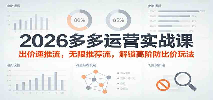2026多多运营实战课：出价速推流，无限推荐流，解锁高阶防比价玩法（更新）_菜菜笔记