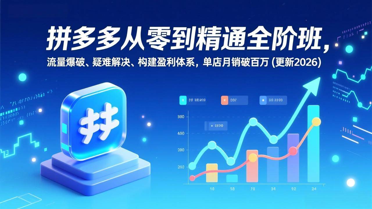 （17148期）拼多多从零到精通全阶班，流量爆破、疑难解决，构建盈利体系，单店月销破百万(更新2026)_菜菜笔记