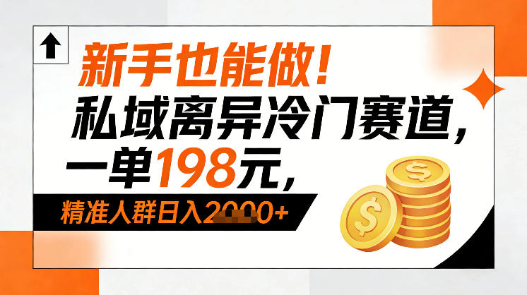 新手也能做！私域离异冷门赛道，一单198，精准人群日入1k+_菜菜笔记