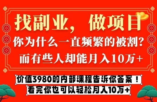 价值3980的网创内部课程，告诉你互联网创业月入10个W的秘密【揭秘】_菜菜笔记