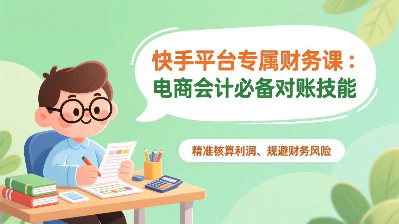（17167期）快手平台专属财务课：电商会计必备对账技能，精准核算利润、规避财务风险_菜菜笔记