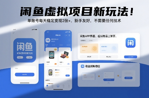 闲鱼虚拟项目新玩法！单账号每天稳定变现3张+，新手友好，不需要任何技术_菜菜笔记
