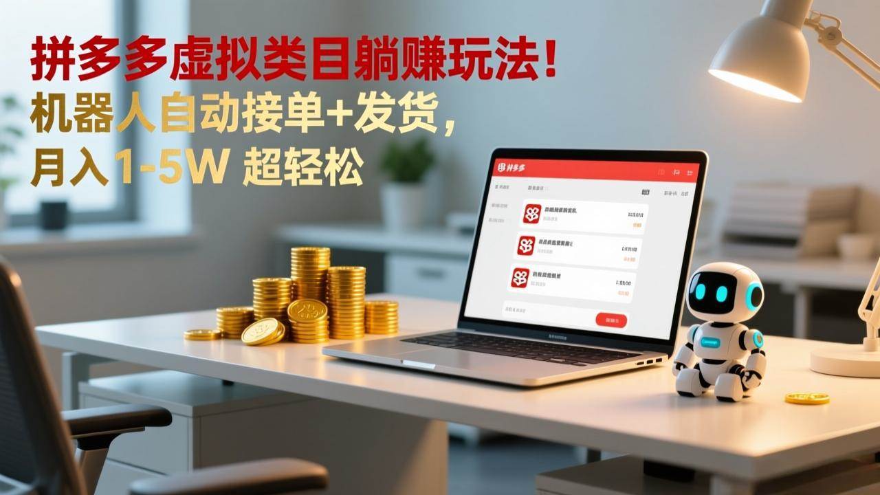 （17174期）多多虚拟类目躺赚玩法！机器人自动接单+发货，月入 1-5W 超轻松_菜菜笔记