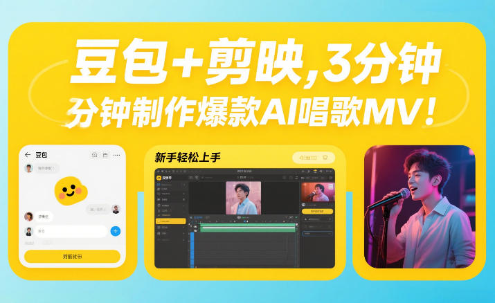豆包+剪映，3分钟制作爆款AI唱歌MV，新手轻松上手_菜菜笔记