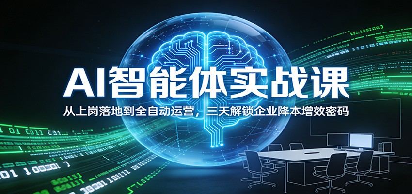 AI智能体实战课：从上岗落地到全自动运营，三天解锁企业降本增效密码_菜菜笔记