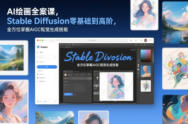 AI绘画全案课，Stable Diffusion零基础到高阶，全方位掌握AIGC视觉生成技能_菜菜笔记