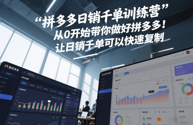 拼多多日销千单训练营，从0开始带你做好拼多多，让日销千单可以快速复制(更新26年1月)_菜菜笔记