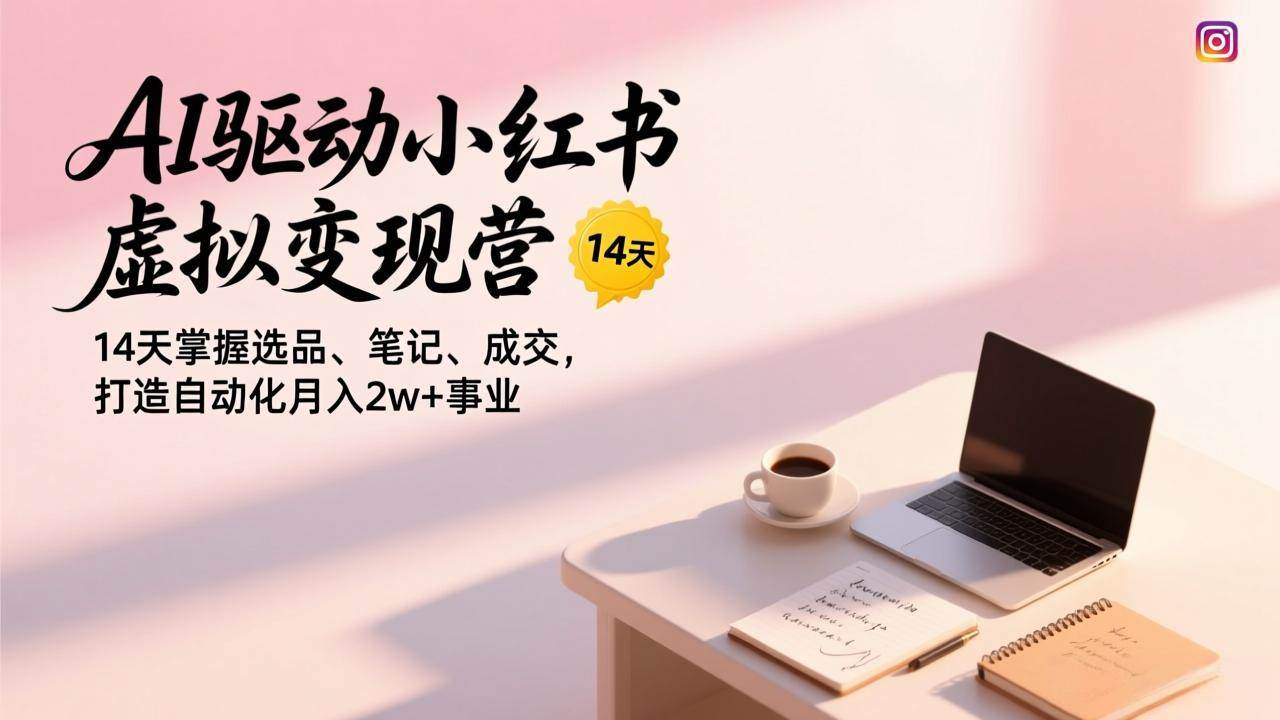 （17204期）AI驱动小红书虚拟变现营，14天掌握选品、笔记、成交，打造自动化月入2w+事业_菜菜笔记