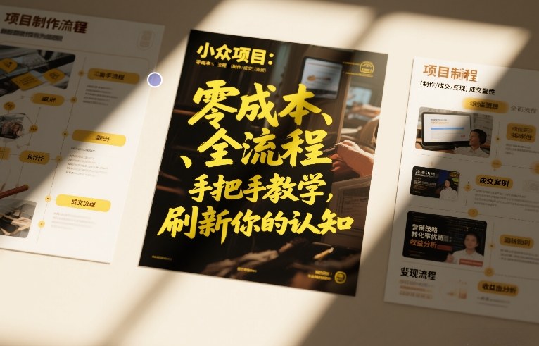 小众项目：零成本、全流程（制作-成交-变现）手把手教学，刷新你的认知_菜菜笔记