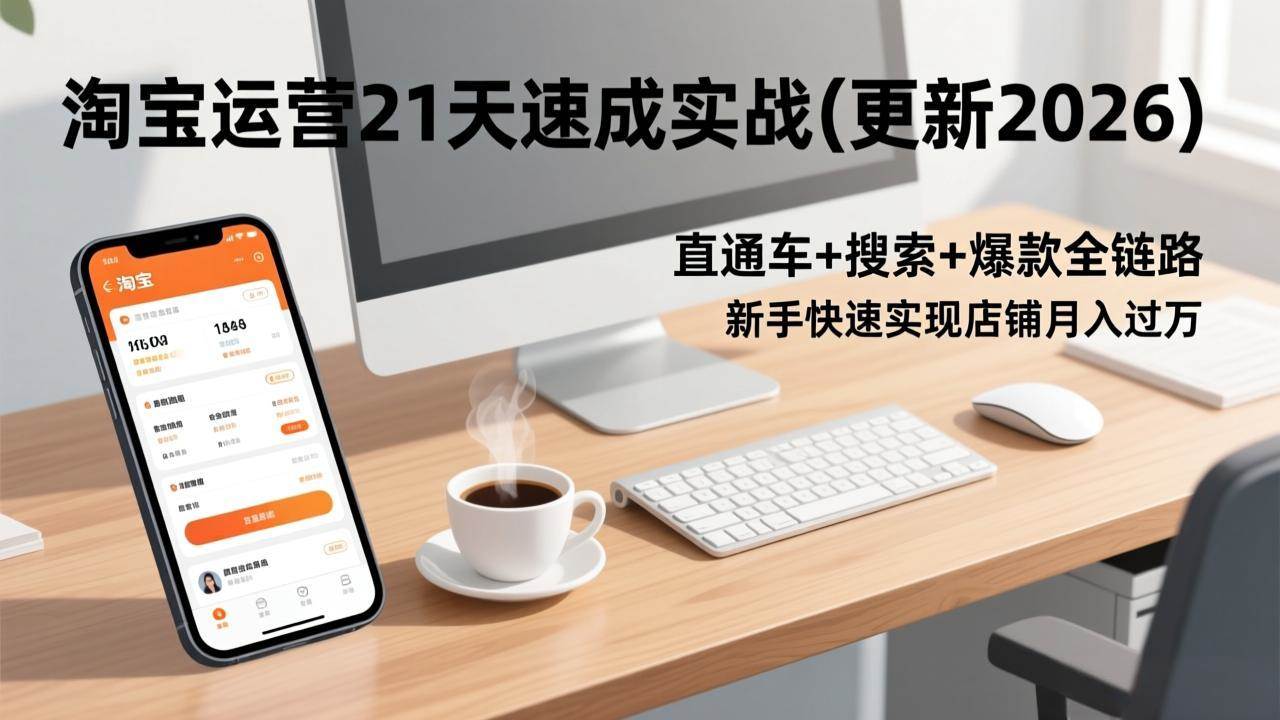 （17201期）淘宝运营21天速成实战(更新2026)，直通车+搜索+爆款全链路，新手快速实现店铺月入过万_菜菜笔记