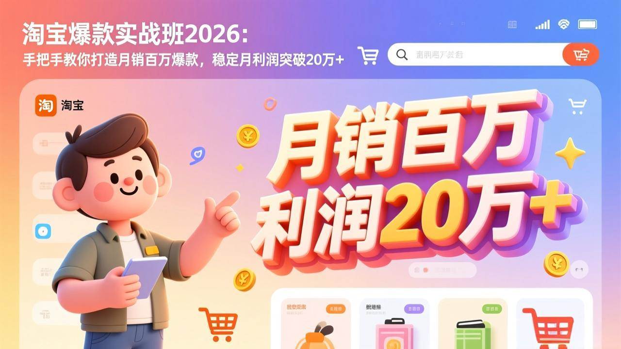 （17209期）淘宝爆款实战班2026：手把手教你打造月销百万爆款，稳定月利润突破20万+_菜菜笔记