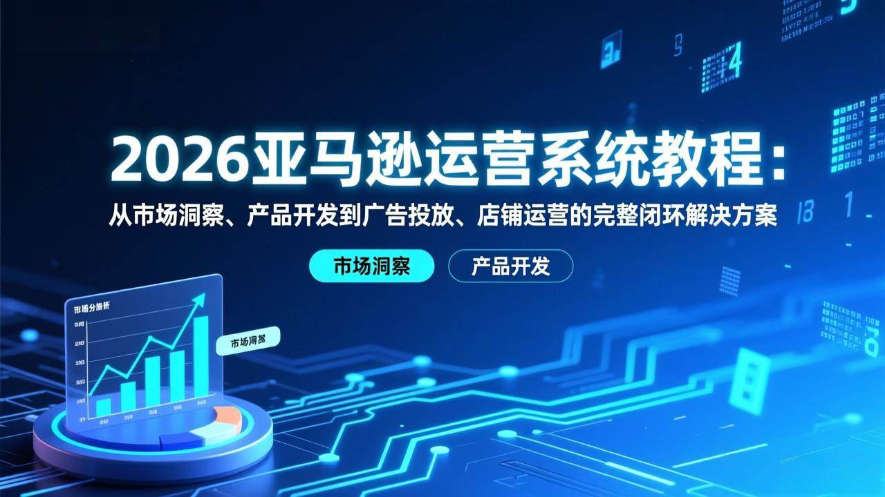 （17208期）2026亚马逊运营系统教程：从市场洞察、产品开发到广告投放、店铺运营的完整闭环解决方案_菜菜笔记