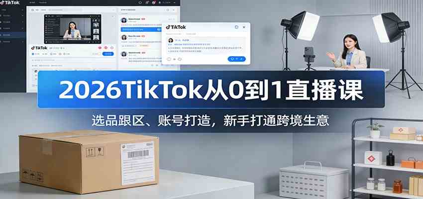 2026TikTok从0到1直播课：选品跟区、账号打造，新手打通跨境生意_菜菜笔记