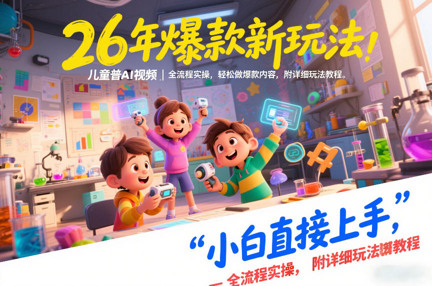 26年爆款新玩法，儿童科普AI视频，全流程实操，轻松做爆款内容，小白直接上手，附详细玩法教程_菜菜笔记