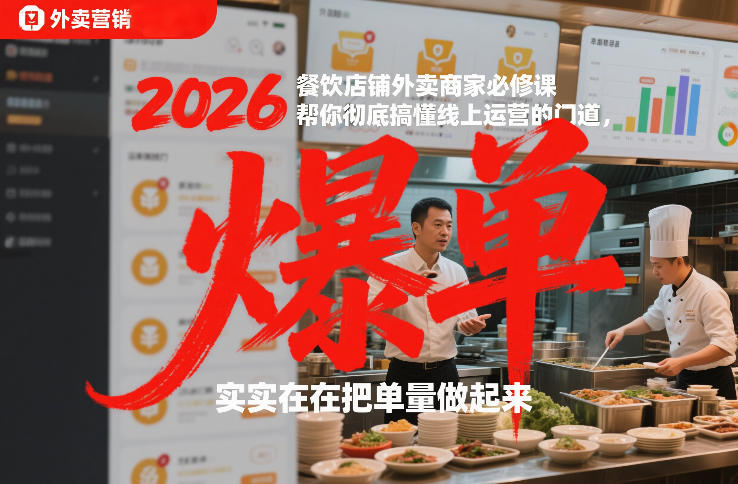 2026餐饮店铺外卖商家必修课，帮你彻底搞懂线上运营的门道，实实在在把单量做起来_菜菜笔记