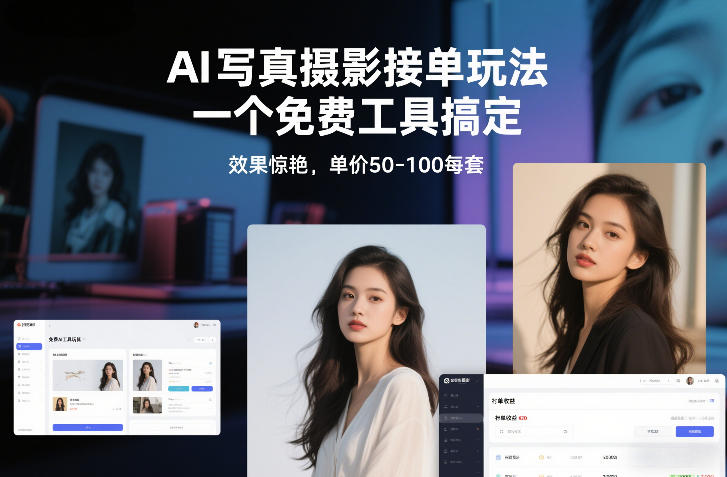 AI写真摄影接单玩法，一个免费工具搞定，效果惊艳，单价50-100每套_菜菜笔记