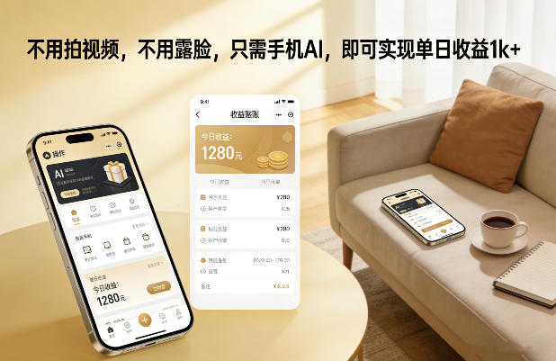 不用拍视频，不用露脸，只需手机AI，即可实现单日收益1k+【揭秘】_菜菜笔记