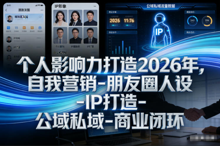 个人影响力打造2026年，自我营销-朋友圈人设-IP打造-公域私域-商业闭环_菜菜笔记