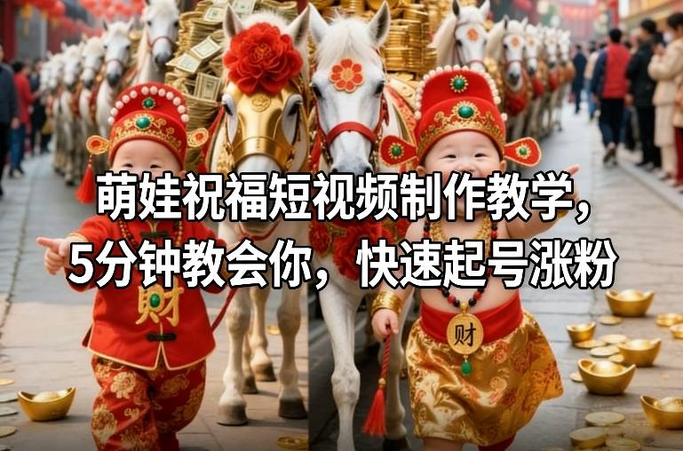 萌娃祝福短视频制作教学，5分钟教会你，快速起号涨粉_菜菜笔记