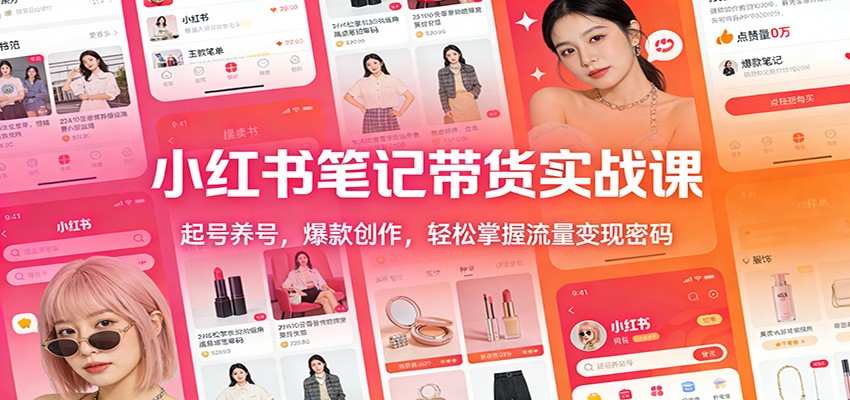 小红书笔记带货实战课：起号养号，爆款创作，轻松掌握流量变现密码_菜菜笔记