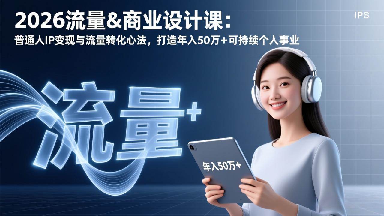 （17246期）2026流量&商业设计课：普通人IP变现与流量转化心法，打造年入50万+可持续个人事业_菜菜笔记