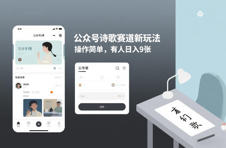 公众号诗歌赛道新玩法，操作简单，有人日入9张_菜菜笔记