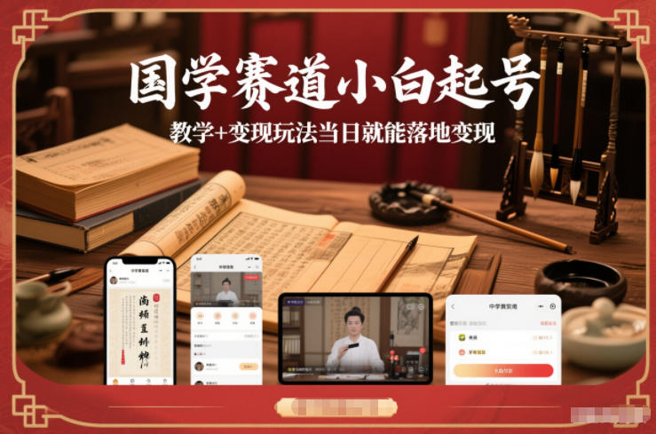 国学赛道小白起号教学+变现玩法当日就能落地变现_菜菜笔记