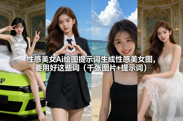 性感美女Ai绘图提示词生成性感美女图，要用好这些词（千张图片+提示词）_菜菜笔记