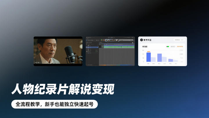 人物纪录片解说变现，全流程教学，新手也能独立快速起号_菜菜笔记