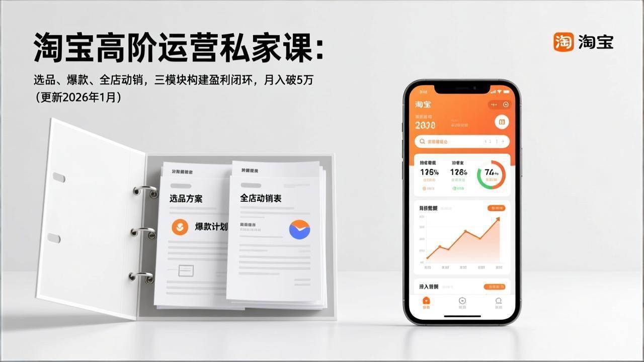 （17280期）淘宝高阶运营私家课：选品、爆款、全店动销，三模块构建盈利闭环，月入破5万（更新26年1月）_菜菜笔记