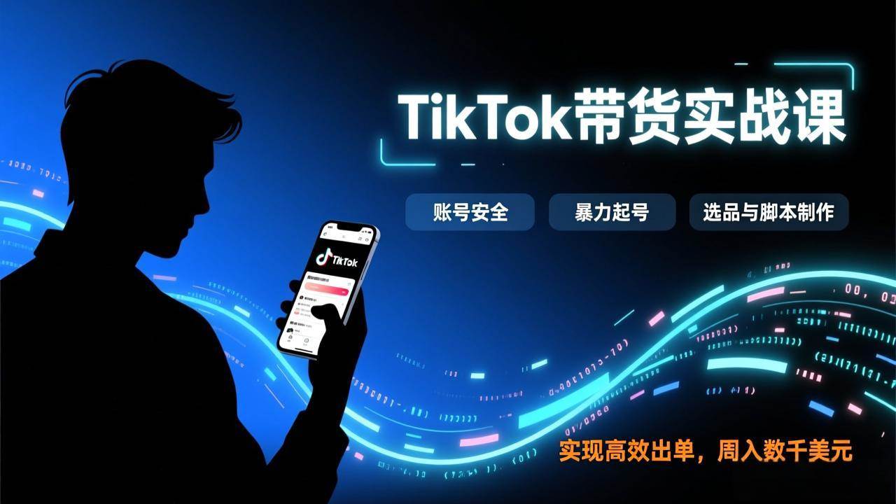 （17278期）TikTok带货实战课，涵盖账号安全、暴力起号、选品与脚本制作，实现高效出单，周入数千美元_菜菜笔记