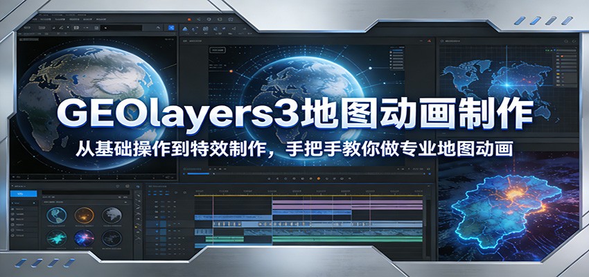 GEOlayers3地图动画制作：从基础操作到特效制作，手把手教你做专业地图动画_菜菜笔记