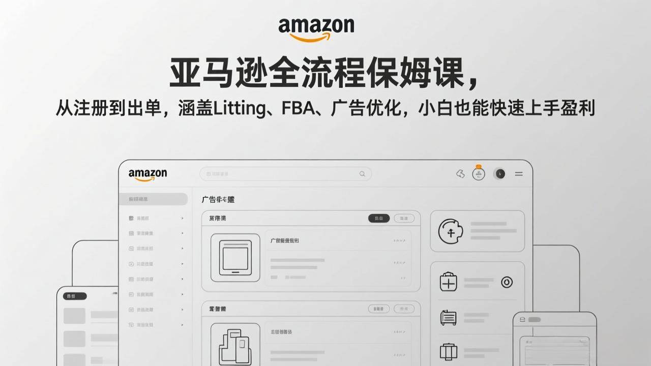 （17293期）亚马逊全流程保姆课，从注册到出单，涵盖Listing、FBA、广告优化，小白也能快速上手盈利_菜菜笔记