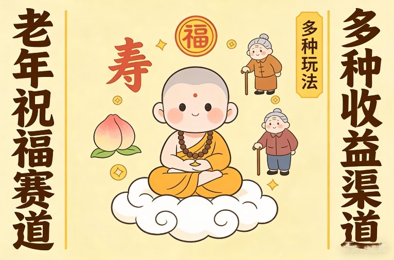 老年祝福赛道，漫画+小佛陀，多种玩法+多种收益渠道【附详细教程】_菜菜笔记