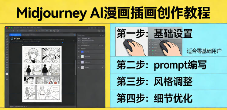 利用Midjourney AI人工智能轻松创作漫画插画教程，零基础创作完整漫画插画_菜菜笔记
