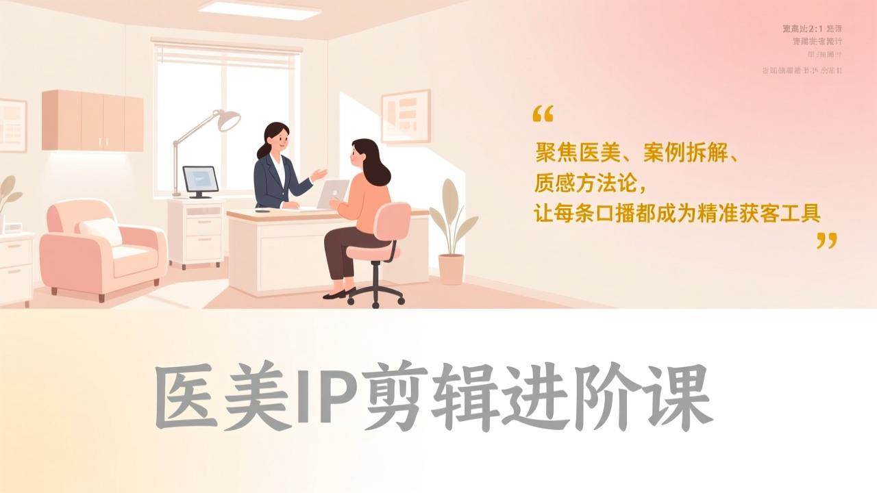 （17303期）医美IP剪辑进阶课，聚焦医美、案例拆解、质感方法论，让每条口播都成为精准获客工具_菜菜笔记