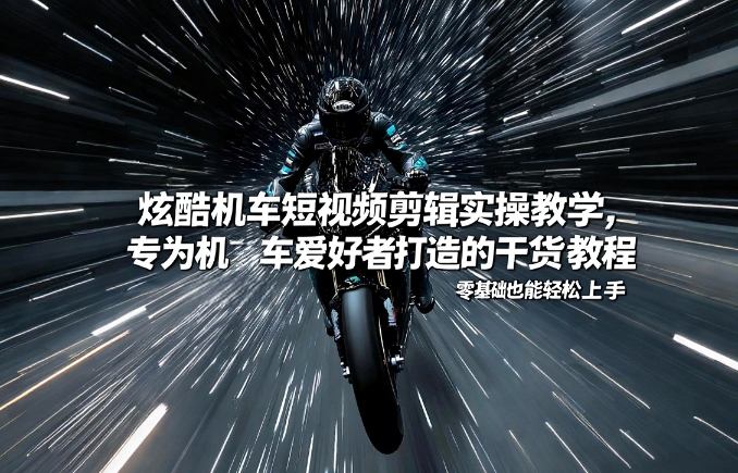 炫酷机车短视频剪辑实操教学，专为机车爱好者打造的干货教程，零基础也能轻松上手_菜菜笔记