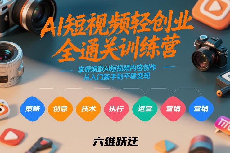 AI短视频轻创业全通关训练营，掌握爆款AI短视频内容创作，从入门新手到平稳变现的六维跃迁_菜菜笔记