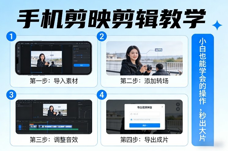 手机剪映剪辑教学，小白也能学会的操作，秒出大片_菜菜笔记