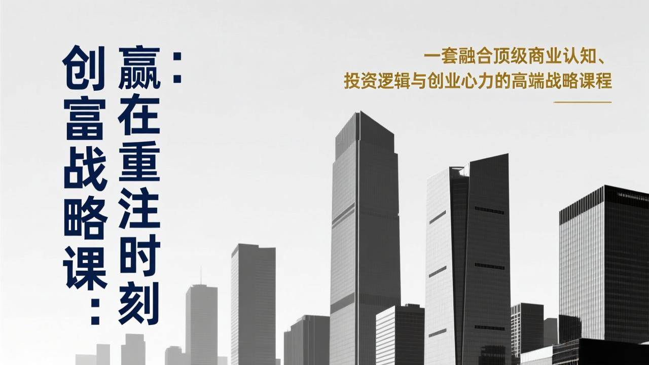 （17337期）《创富战略课：赢在重注时刻》一套融合顶级商业认知、投资逻辑与创业心力的高端战略课程_菜菜笔记