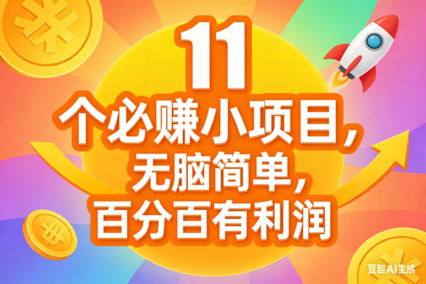 （17351期）11个必赚小项目，无脑简单，百分百有利润，副业首选，日入300+_菜菜笔记