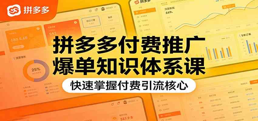 拼多多付费推广爆单知识体系课，快速掌握付费引流核心_菜菜笔记