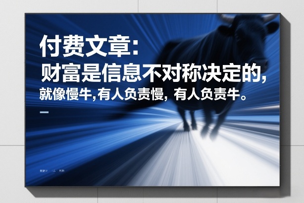 付费文章：财富是信息不对称决定的，就像慢牛，有人负责慢，有人负责牛_菜菜笔记